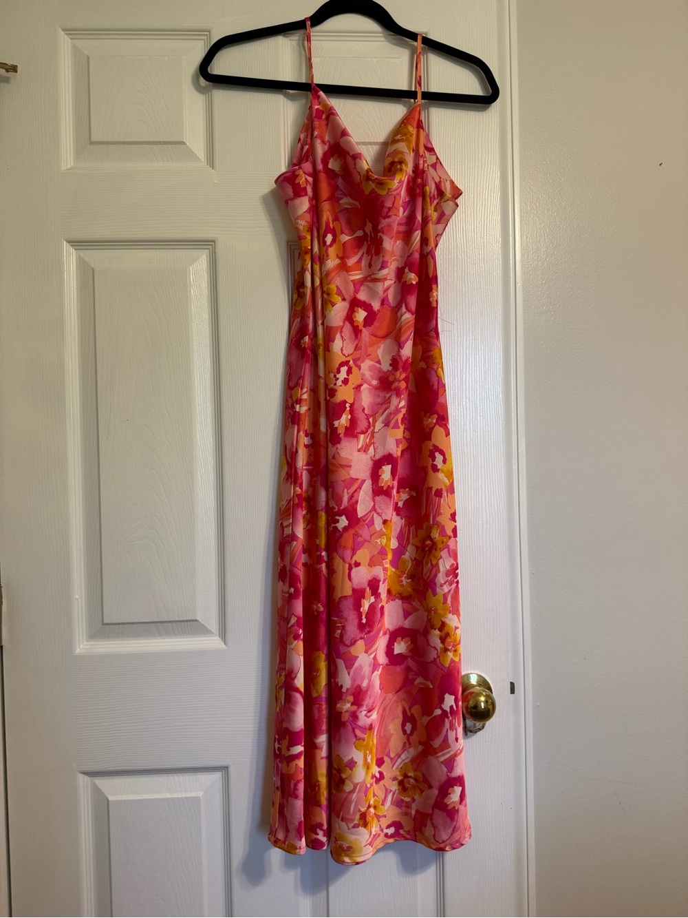 Sara Michelle Pink and Yellow Floral Maxi Slip Dress